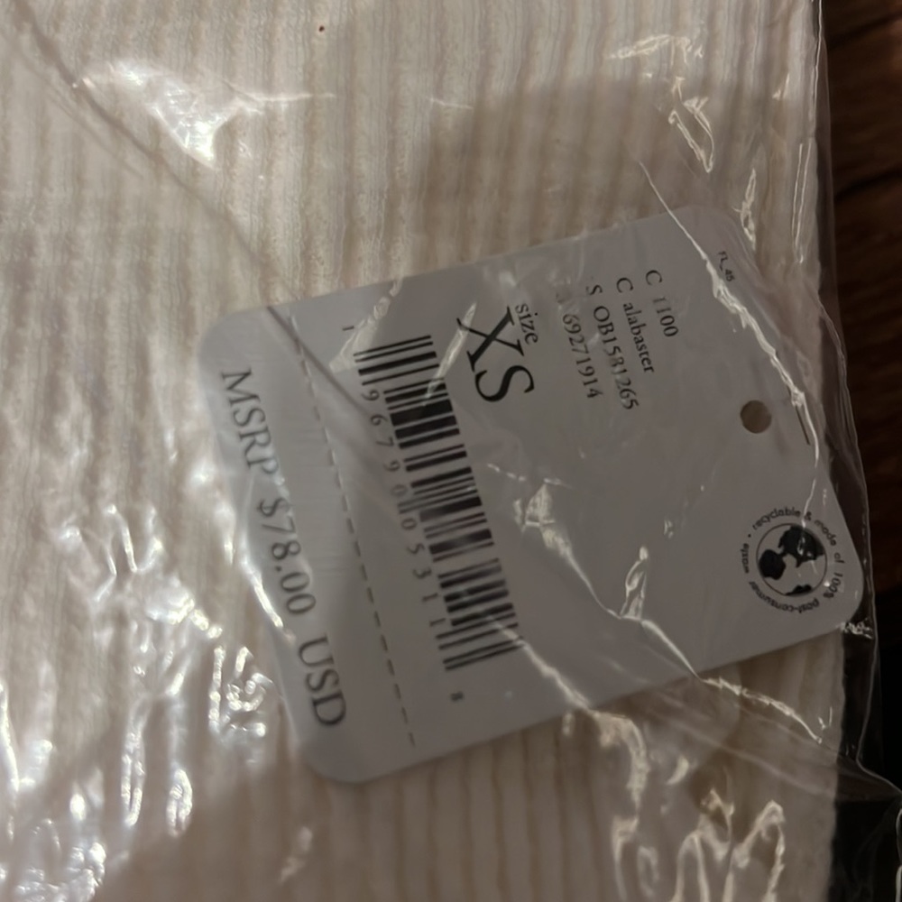 NWT Free People Santa Clara Thermal Top in Alabaster - Picture 6 of 7
